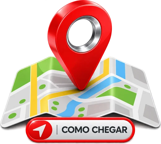 Como chegar – mapa com pino de localização